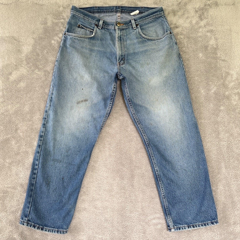 Key Jeans Mens 36X29 Blue Relaxed Straight Workwear Medium Denim‎